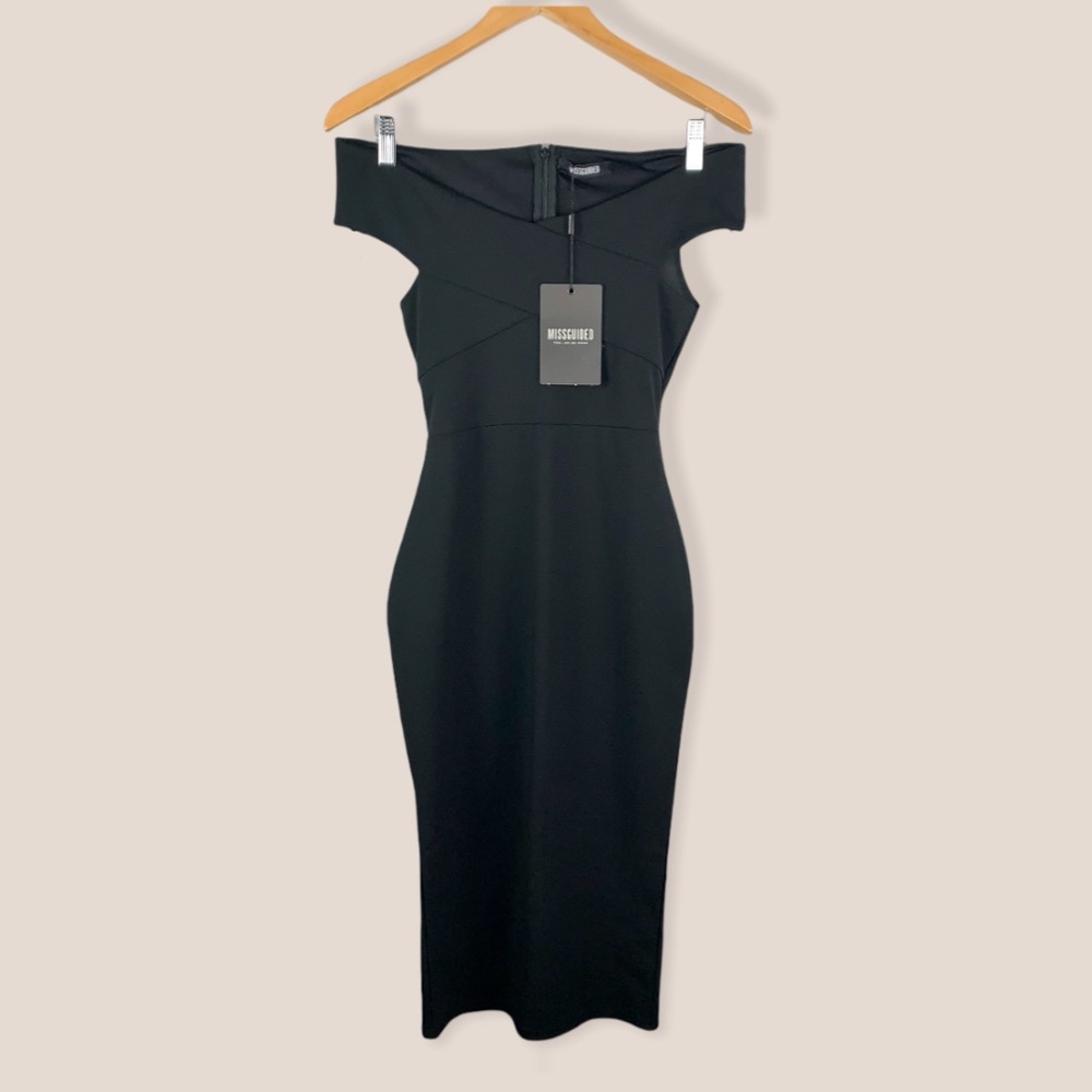 NWT Missguided Off the Shoulder Midi Dress 0